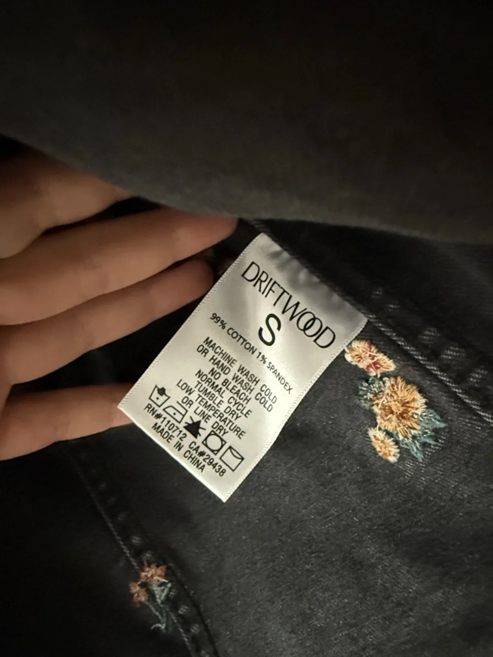 Free People Driftwood floral embroidered denim jacket - Picture 6 of 10